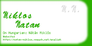 miklos natan business card
