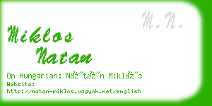 miklos natan business card